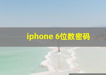 iphone 6位数密码